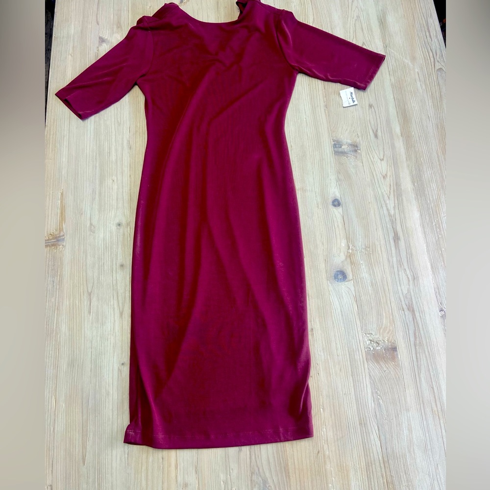 NWT Bodycon Wine Red Midi Dress
